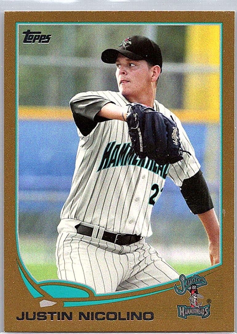 2013 Topps Pro Debut #81 Justin Nicolino Gold #/50