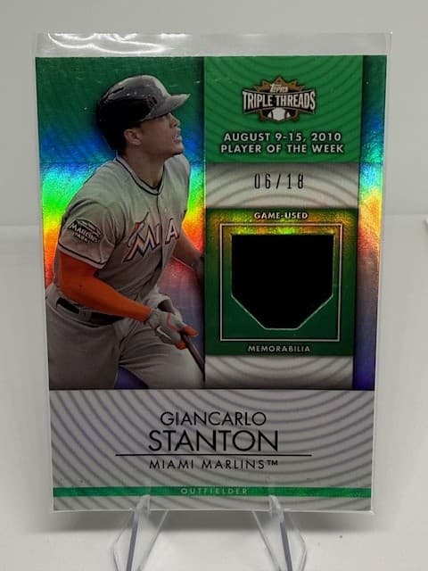 2012 Topps Triple Threads #TTUR-13 Giancarlo Stanton Unity Relics Emerald #/18