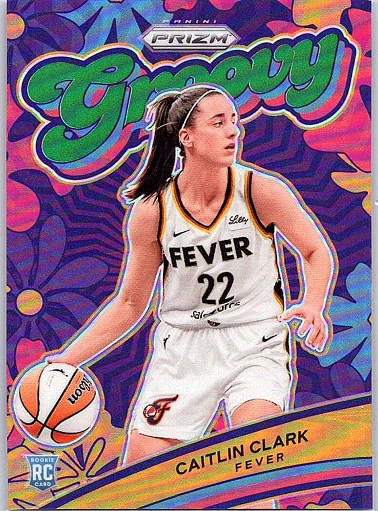 2024 Panini Prizm WNBA #13 Caitlin Clark Groovy Prizms Green