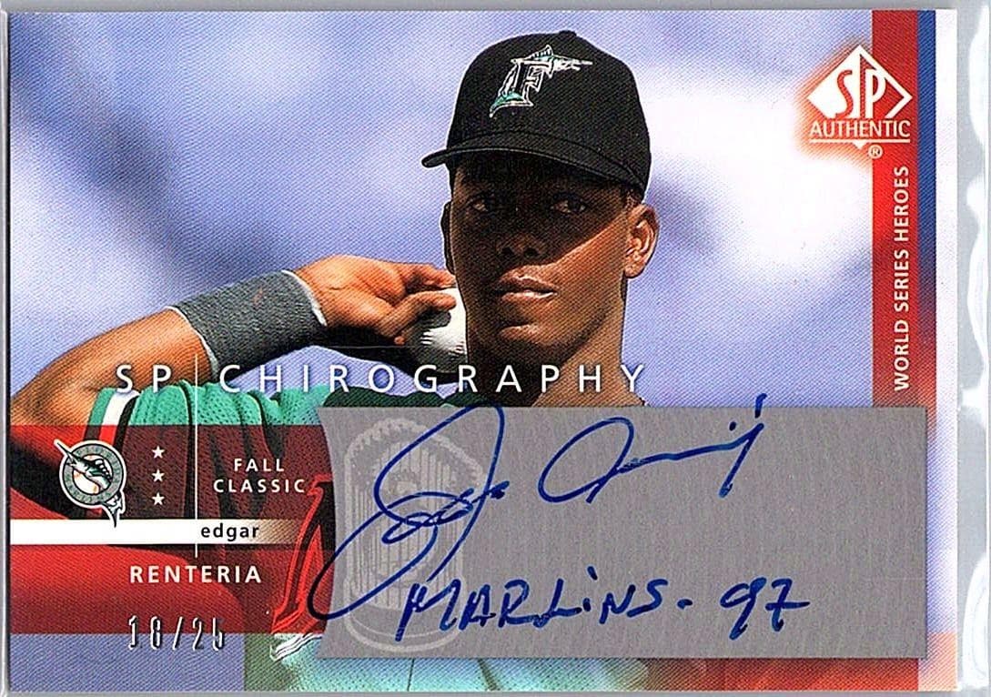 2003 SP Authentic #ER Edgar Renteria Chirography World Series Heroes Silver /25