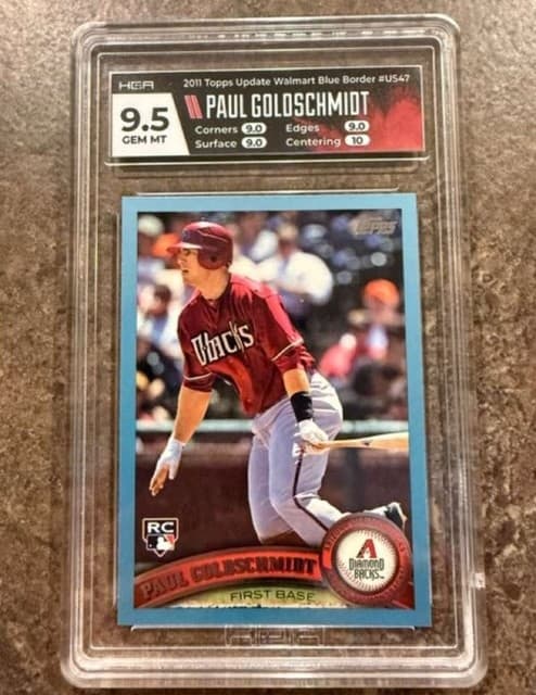 2011 Topps Update #US47 Paul Goldschmidt Walmart Blue Border HGA 9.5