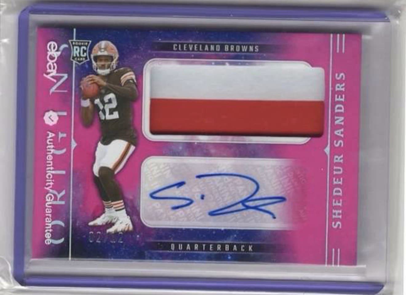 2025 Panini Origins Shedeur Sanders RC Jumbo Patch Auto Pink RPA FOTL /12