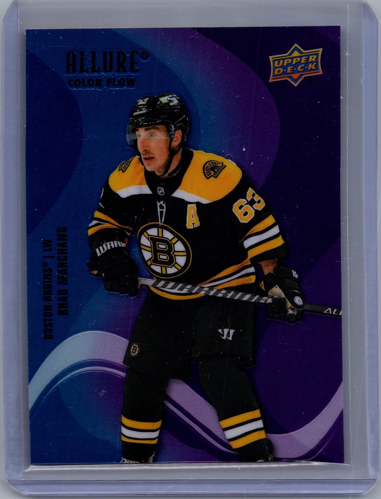 2022-23 Upper Deck Allure #SF-58 Brad Marchand Color Flow Blue-Purple
