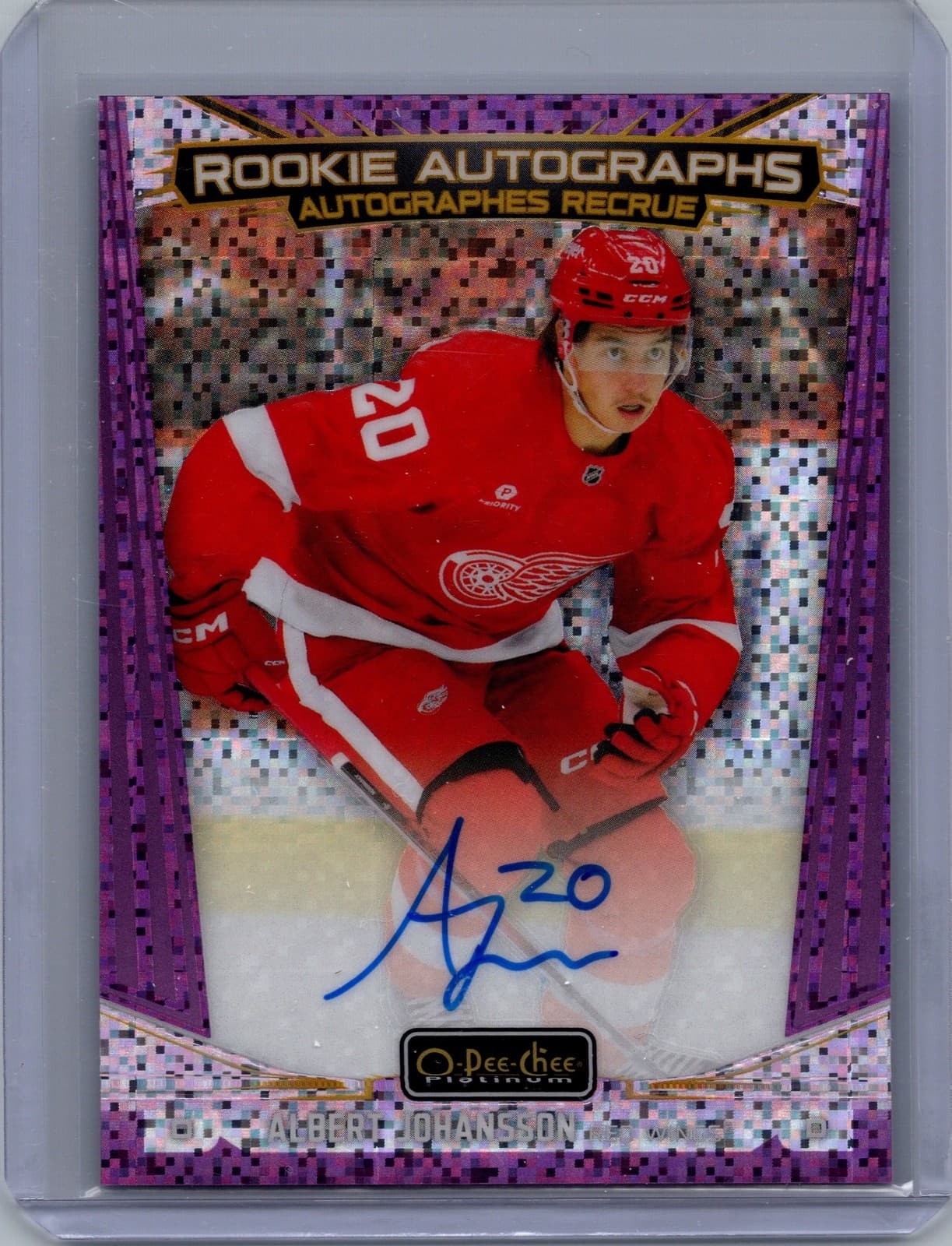 2024-25 O-Pee-Chee Platinum Albert Johansson Rookie Auto Violet Pixels /65