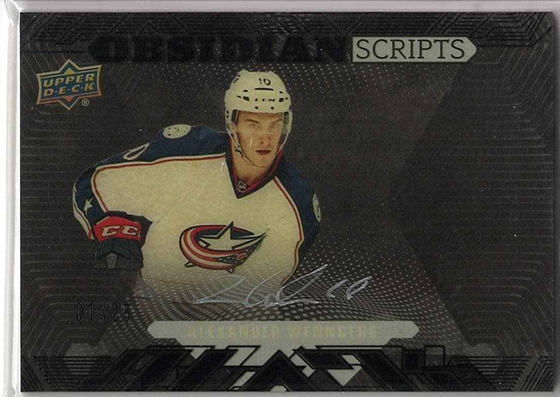 2017-18 SPx Alexander Wennberg UD Black Obsidian Scripts Auto Onyx /25
