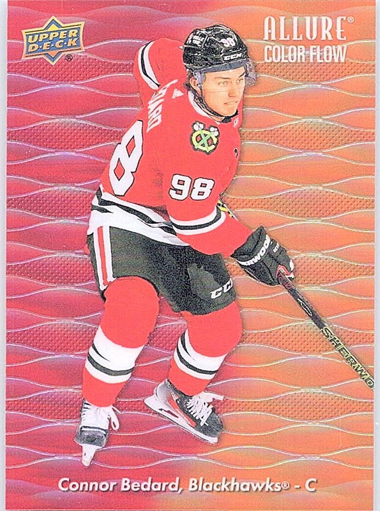 2023-24 Upper Deck Allure #CF-16 Connor Bedard Color Flow Red Orange